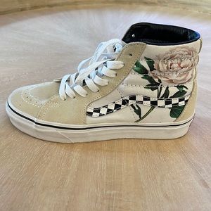 Vans high tops with Peony
